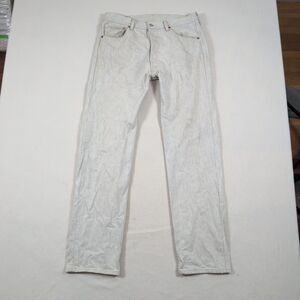 Levi's 501 Button Fly Jeans Denim Pants Mens 35x36 Gray Pockets Logo Y2K